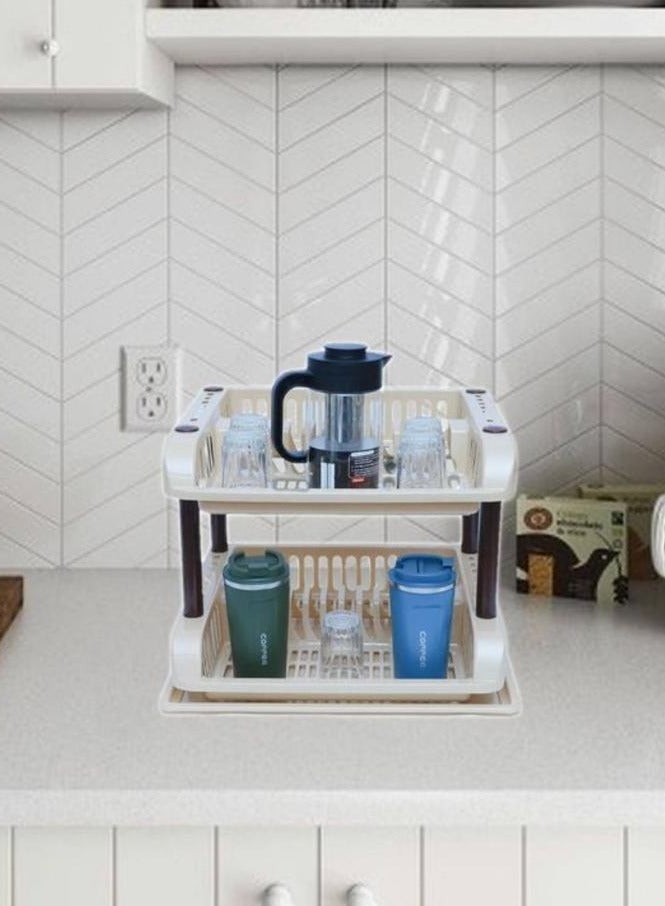 Two multi-functional dish drying racks for drying plastic and kitchen organizer tray - Image 3