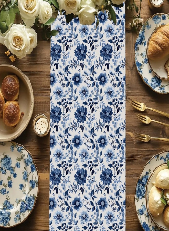 LaRibbons Reversible Blue Floral Wrapping Paper Roll, Elegant Blue White Peony Design, Chinoiserie Gift Wrap for Valentine's Day, Wedding, Bridal Shower & Birthday, 17 Inch x 33 Feet - Image 5