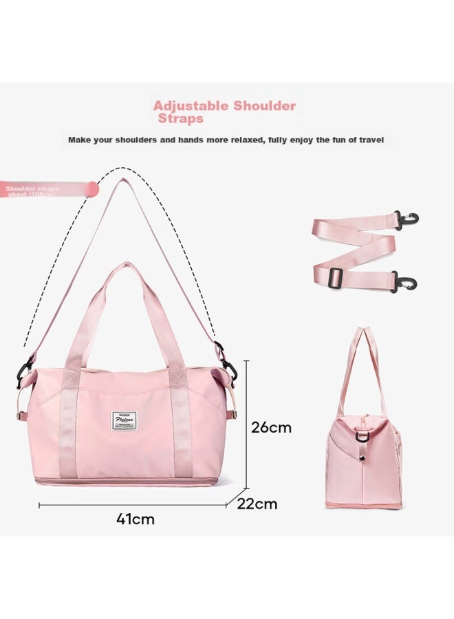 Landcase Handheld Travel Bag For Women, Large Capacity, Lightweight, Expandable Luggage Bag, Gym Bag, 2104 Pink - Image 4