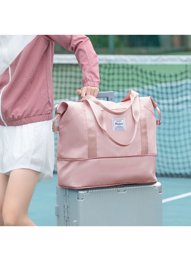 Landcase Handheld Travel Bag For Women, Large Capacity, Lightweight, Expandable Luggage Bag, Gym Bag, 2104 Pink - Image 1