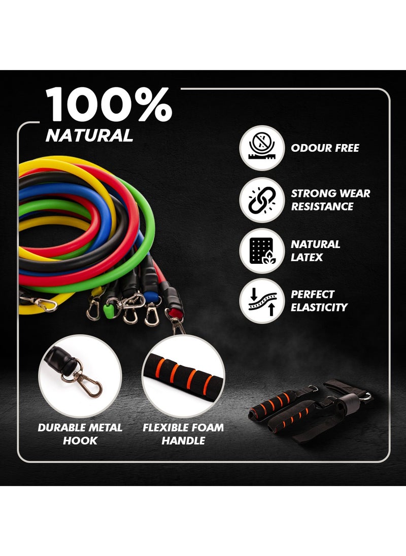 ENDLESS  Toning Tubes Set of 5 with Different Resistance Levels | With Door Anchor, Handles, Waterproof Carry Bag, Leg Ankle Straps for Men and Women  - Image 3