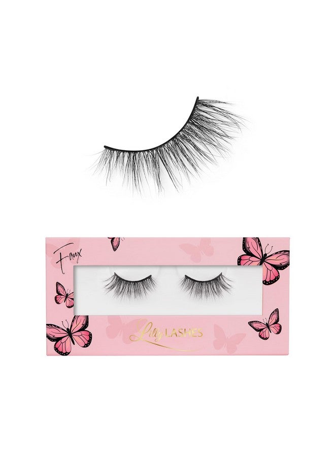 Lilly Lashes رموش باترفلاي فانتسي فو Mink ; رموش نصفية بمظهر وإحساس طبيعي ; رموش صناعية خفيفة ومريحة ; رموش قابلة لإعادة الاستخدام 20X ; لا حاجة للتقليم + سهلة التطبيق ; نمط متدرج ; 13 مم - Image 2