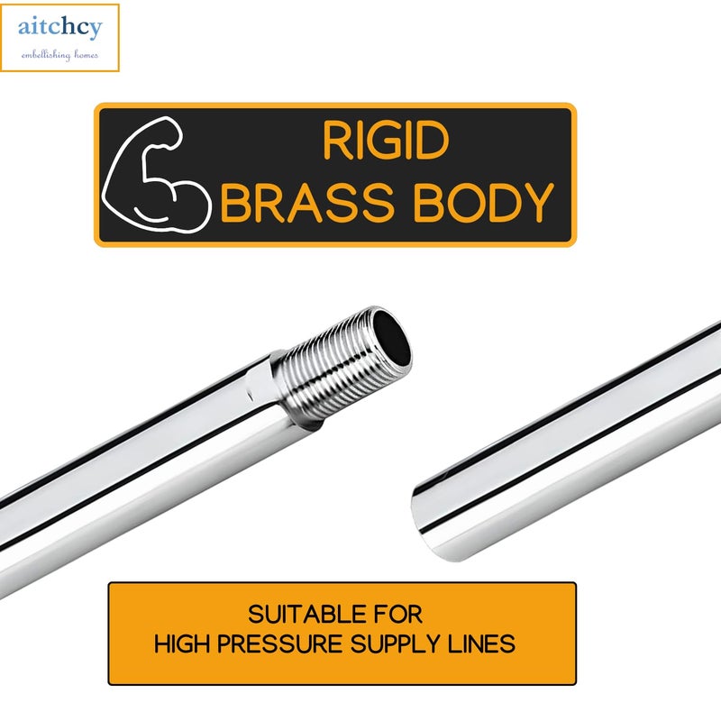 aitchcy Brass Extension Nipple 6 Inch | Chrome Finish Pipe Fitting Nipple | Heavy Duty Connector | 7-Year Warranty (6 Inch) Pack of 1 - Image 3