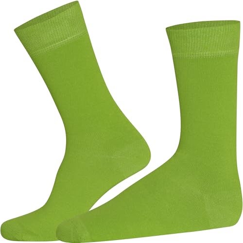 Mysocks Crew Socks for Women Men Colorful Seamless Toe Soft Cotton Dress Socks (Lime 8-12) - Image 2