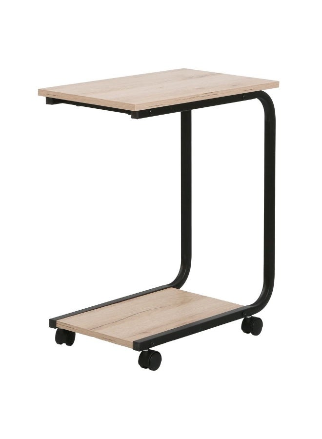 DANUBE HOME Castilia Side Table - Stylish Oak/Black End Table for Living Room, Engineered Wood & Metal, Modern Design, Melamine Finish, Size: L50xW30xH60cm - Ideal Furniture Accent! - Image 2