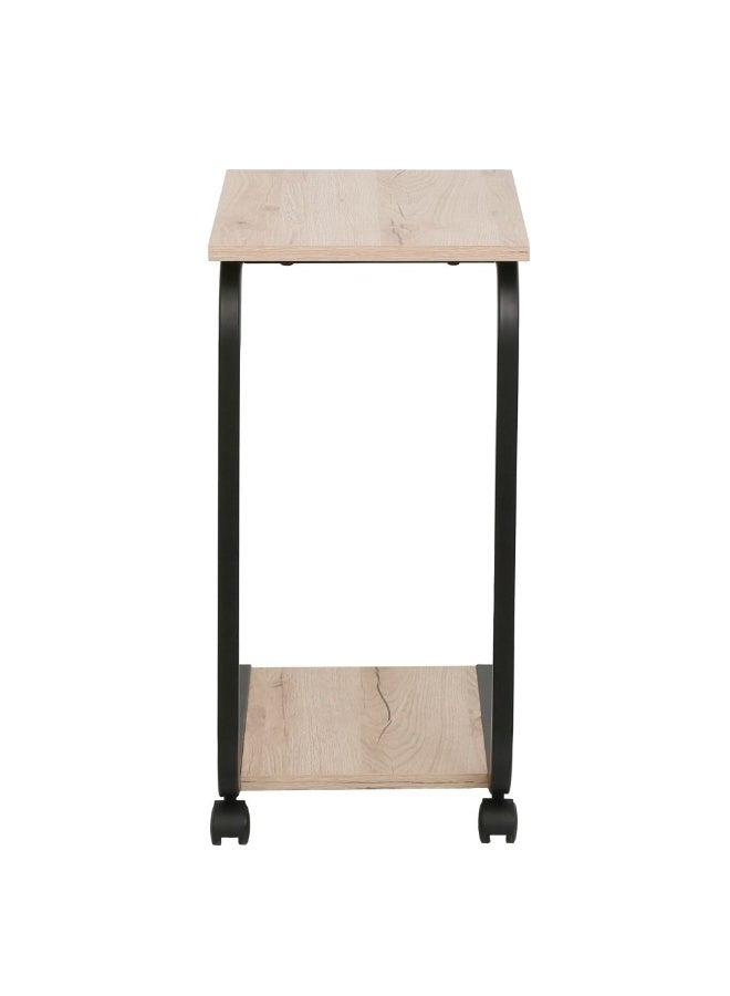 DANUBE HOME Castilia Side Table - Stylish Oak/Black End Table for Living Room, Engineered Wood & Metal, Modern Design, Melamine Finish, Size: L50xW30xH60cm - Ideal Furniture Accent! - Image 4