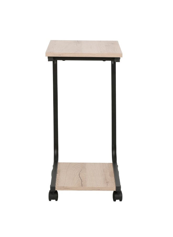 DANUBE HOME Castilia Side Table - Stylish Oak/Black End Table for Living Room, Engineered Wood & Metal, Modern Design, Melamine Finish, Size: L50xW30xH60cm - Ideal Furniture Accent! - Image 3