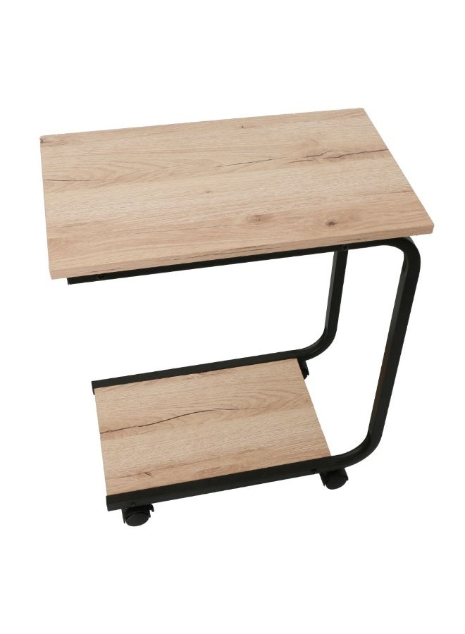 DANUBE HOME Castilia Side Table - Stylish Oak/Black End Table for Living Room, Engineered Wood & Metal, Modern Design, Melamine Finish, Size: L50xW30xH60cm - Ideal Furniture Accent! - Image 5