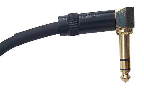 AUDIO 2000'S Audio2000'S E26103 Three-Feet Gold-Plated 1/4-Inch TRS Right Angle to Gold-Plated 1/4-Inch TRS Straight Audio/Patch/Stage/Recoding Cable (One 3-Feet Cable) - Image 3