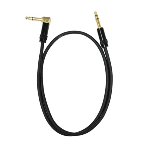 AUDIO 2000'S Audio2000'S E26103 Three-Feet Gold-Plated 1/4-Inch TRS Right Angle to Gold-Plated 1/4-Inch TRS Straight Audio/Patch/Stage/Recoding Cable (One 3-Feet Cable)