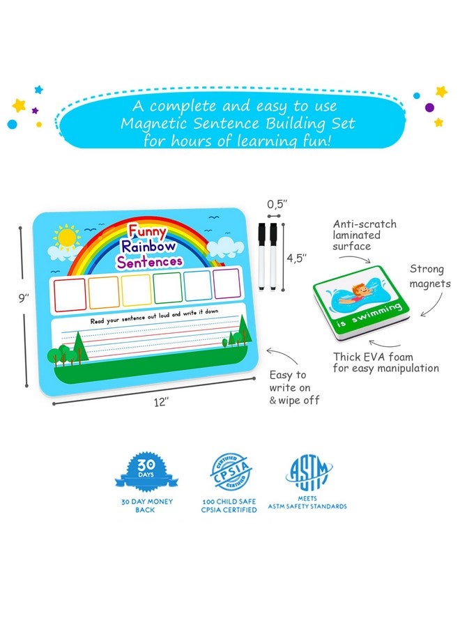 Simply magic 110 PCS Sentence Building Kit for Kids, Speech Speak Spell Games, Word Building Magnets, Speech Therapy Toys for Toddlers, Reading Games for Kids, Learn to Read, Reading Manipulatives - Simply Magic - Image 5