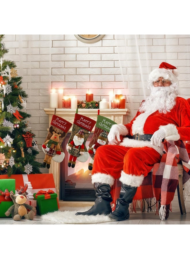 تابيت جوارب عيد الميلاد (3 قطع)، زينة سانتا كلوز، رجل الثلج والرنة، جوارب عائلية، زينة شجرة عيد الميلاد، أكياس هدايا لحفلات العائلة، ديكور منزلي - Image 4