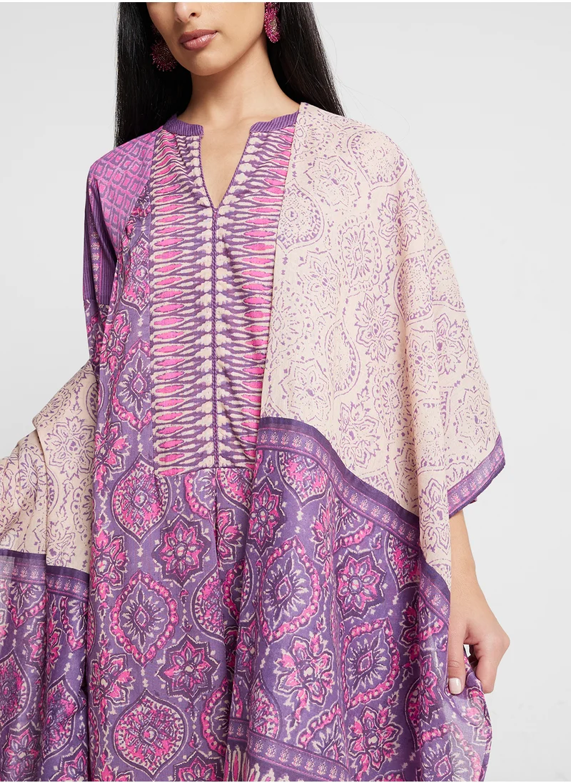 Biba Kurta With Palazo & Dupatta Set
