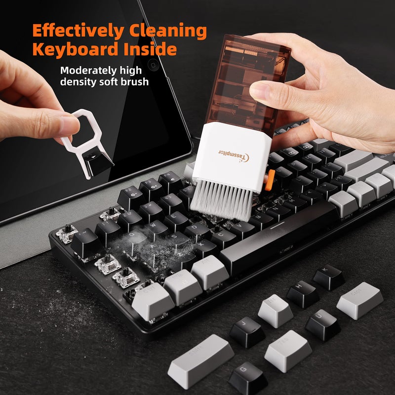 Tassmpitor Laptop Screen Keyboard Cleaner Kit, All in 1 Electronics Cleaning Tool for MacBook iPad iPhone Pro Cell Phone, Brush Tool for Tablet, Computer, PC Monitor,TV Camera Lens with Patent, Brown - Image 3
