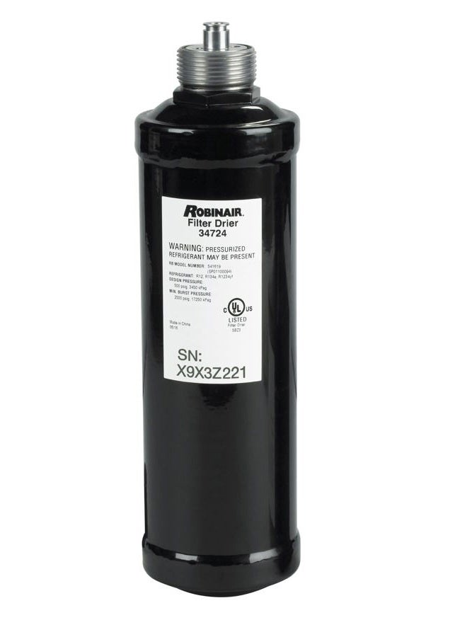 ROBINAIR 34724 A/C Recycling Filter-Drier Spin-On Filter, Black - Image 1