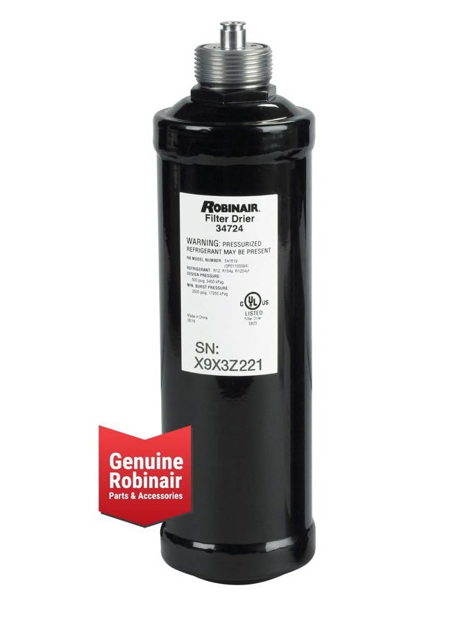 ROBINAIR 34724 A/C Recycling Filter-Drier Spin-On Filter, Black - Image 2