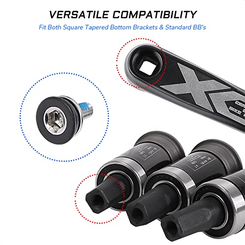 KIEVODE 2 PCS Bike 8mm Hex Crank Arm Fixing Bolts with Caps - Capless Bottom Bracket Screws for Mountain and Road Bicycle Axle - for FSA, Suntour, Prowheel and More - Image 3