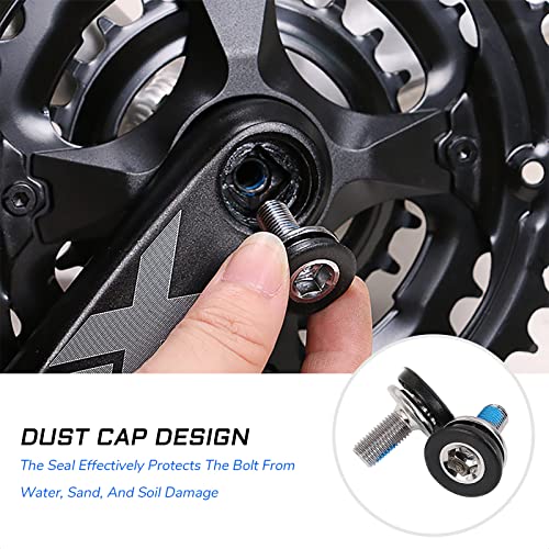 KIEVODE 2 PCS Bike 8mm Hex Crank Arm Fixing Bolts with Caps - Capless Bottom Bracket Screws for Mountain and Road Bicycle Axle - for FSA, Suntour, Prowheel and More - Image 5