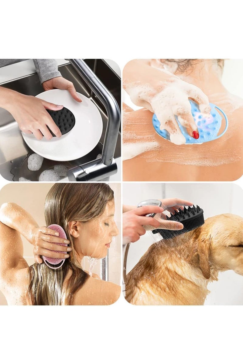 3PCS Silicone Body Scrubber Exfoliating brush 2 in 1 Bath and Shampoo Brush Scalp Massager Lathers Well Long long-lasting Easy to Clean And More Hygienic Than Traditional Loofah - Image 2