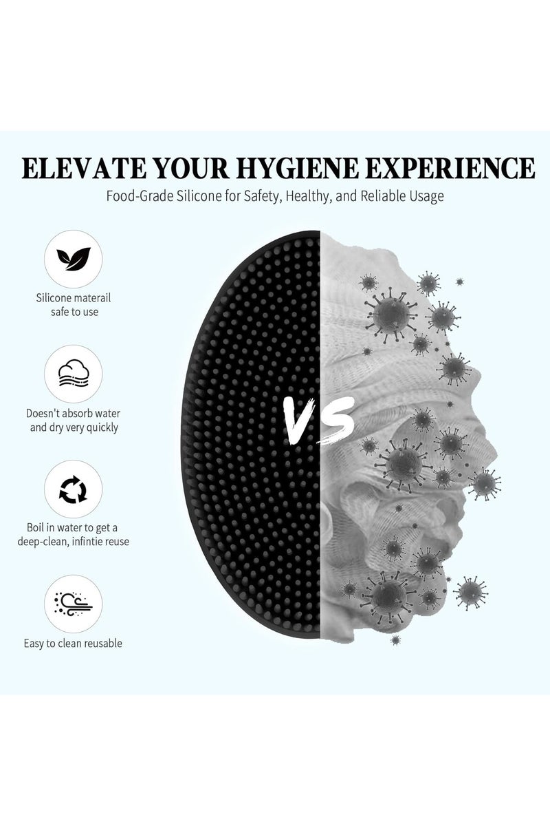 3PCS Silicone Body Scrubber Exfoliating brush 2 in 1 Bath and Shampoo Brush Scalp Massager Lathers Well Long long-lasting Easy to Clean And More Hygienic Than Traditional Loofah - Image 4