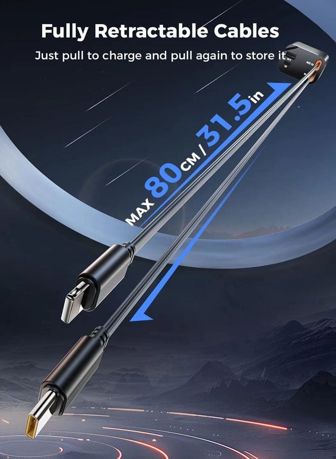 شاحن سيارة قابل للسحب، شاحن سيارة قابل للسحب 4 في 1 مع سلكين USB-C شاحن سيارة USB-C - Image 4