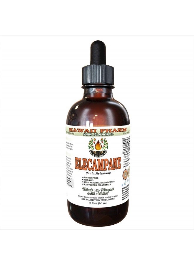 HawaiiPharm Elecampane Alcohol-Free Liquid Extract, Organic Elecampane (Inula Helenium) Dried Root Glycerite Hawaii Pharm Natural Herbal Supplement 2 oz - Image 1