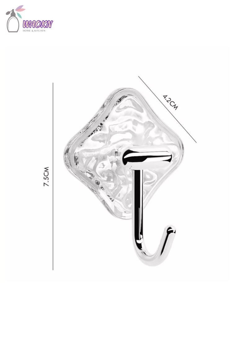 WAOKN 4 Piece Perforation-Free Wall Hook, Coat And Hat Hook Kitchen Bathroom Towel Hook  - Image 2