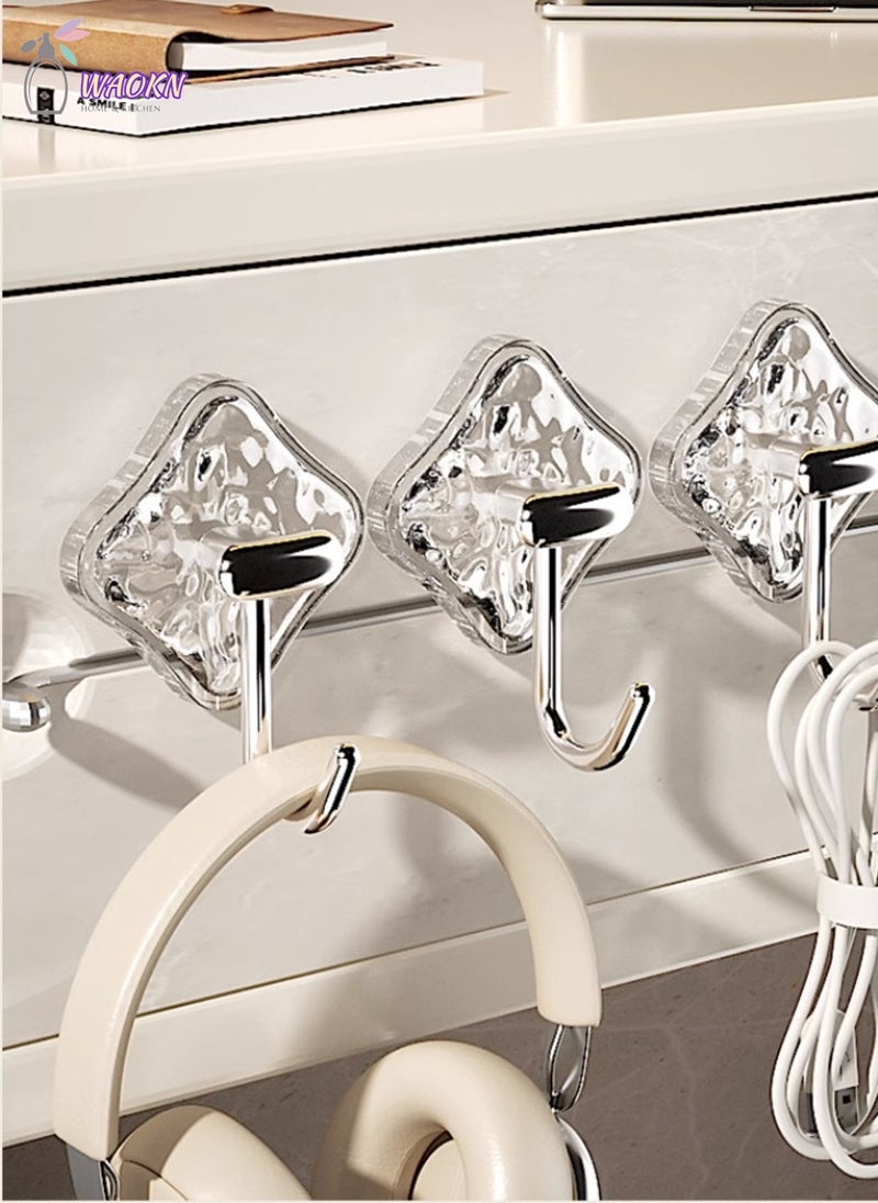 WAOKN 4 Piece Perforation-Free Wall Hook, Coat And Hat Hook Kitchen Bathroom Towel Hook  - Image 5