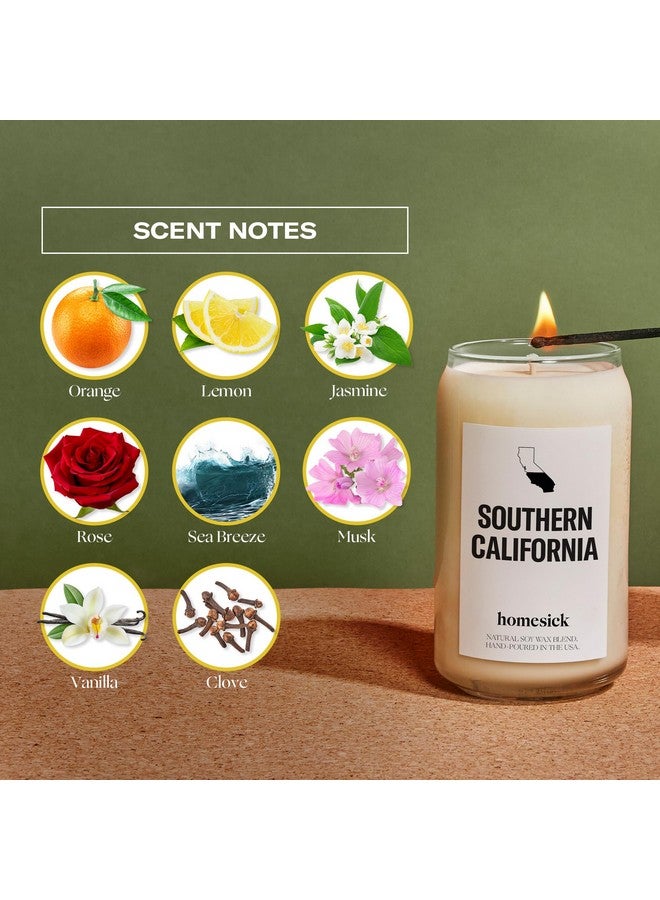 Homesick Scented Candles for Home (Southern California) - 13.75 oz Long-Lasting Soy Wax Jar Candle for Women & Men for All Occasions, 60-80 Hours Burn Time - Notes of Orange, Lemon & Rose - Image 4