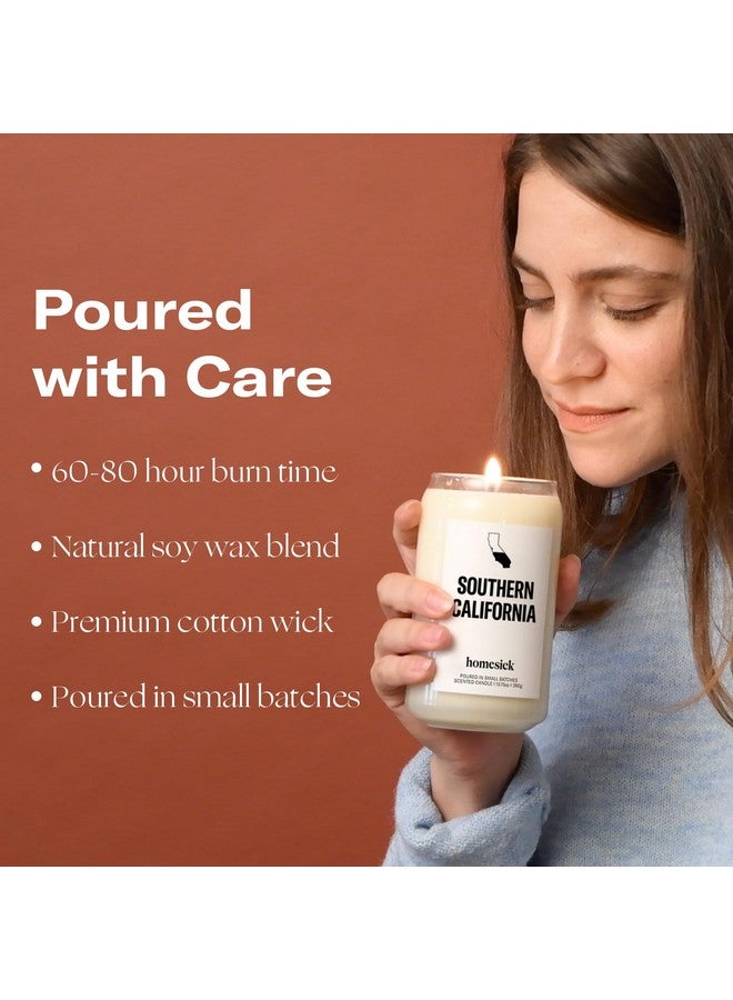 Homesick Scented Candles for Home (Southern California) - 13.75 oz Long-Lasting Soy Wax Jar Candle for Women & Men for All Occasions, 60-80 Hours Burn Time - Notes of Orange, Lemon & Rose - Image 5