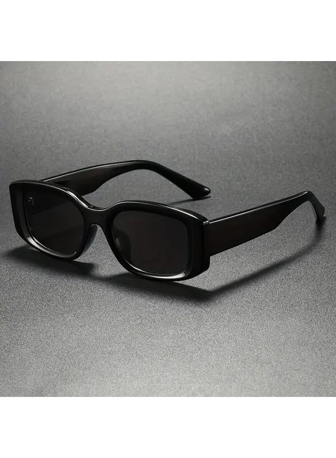 Black Square Frame Non Prescription Glasses Lightweight Unisex Eyewear for Men Women - Image 3
