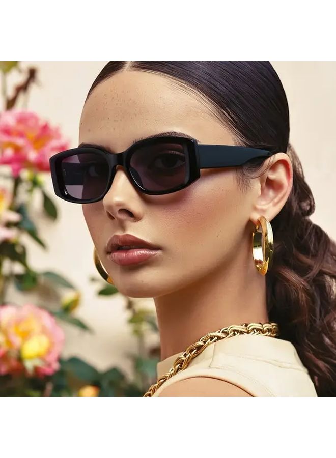 Black Square Frame Non Prescription Glasses Lightweight Unisex Eyewear for Men Women - Image 1