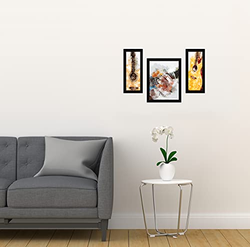 ArtX Paper Guitar Music Wall Art Painting, Multicolor, Music, 13.0 X 22.0 Inches, Set of 3 - Image 4