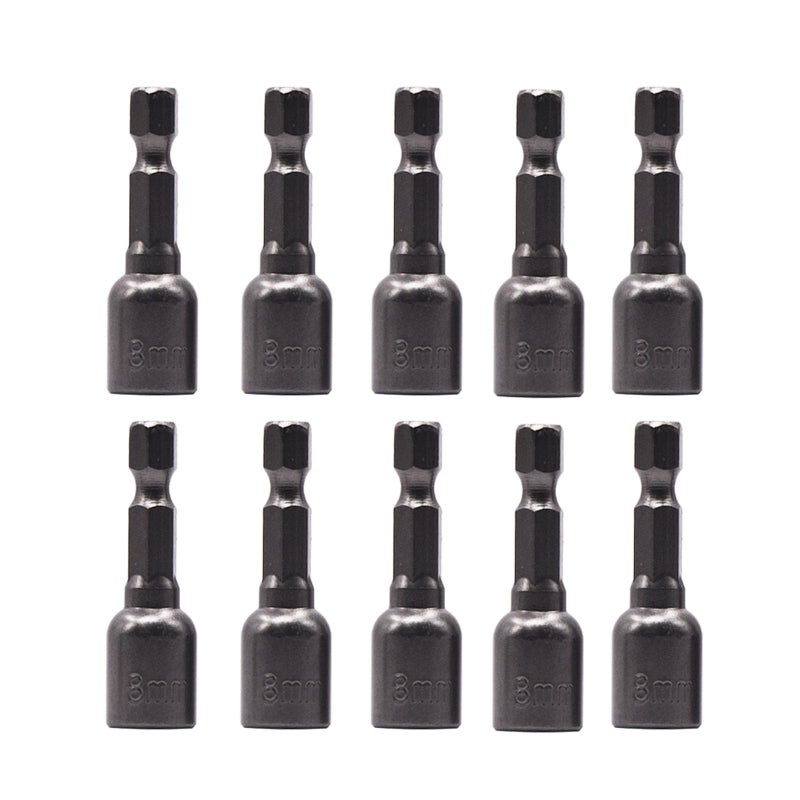YXQ 516 Nut Driver Magnetic Power 8mm Socket Adapter Drill Impact Bit Set 14 inch Hex for Power Tools 10Piece