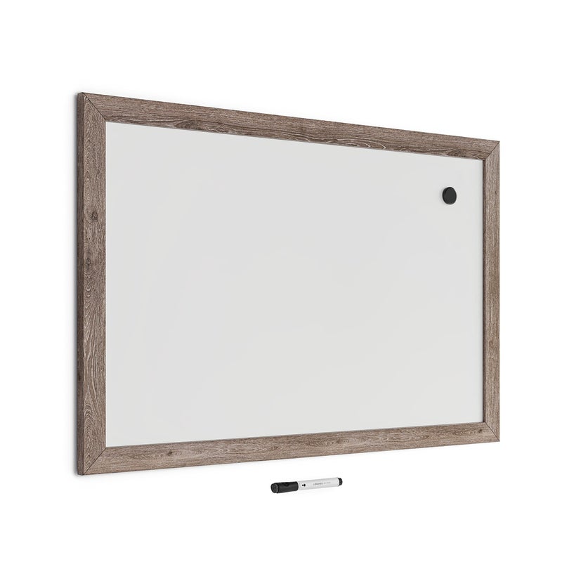 U Brands Decor Magnetic Dry Erase Board White Board, 36" x 48" Inches, Rustic Wood Frame - Image 2