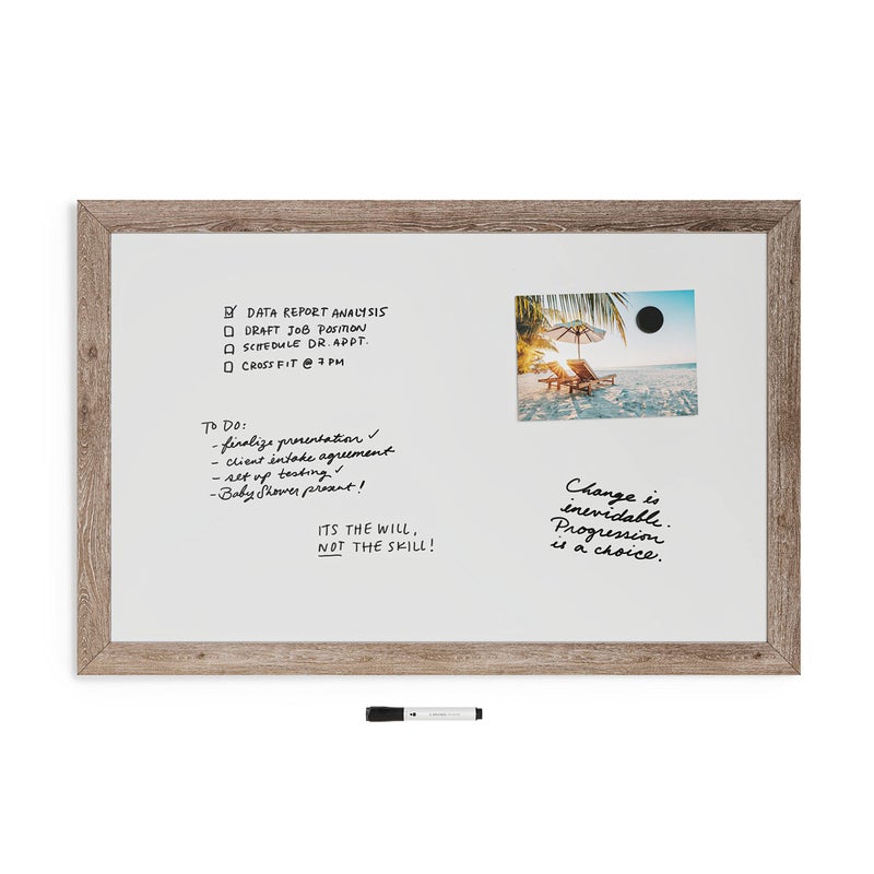 U Brands Decor Magnetic Dry Erase Board White Board, 36" x 48" Inches, Rustic Wood Frame - Image 3