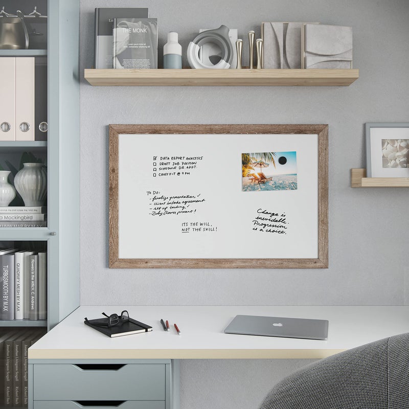 U Brands Decor Magnetic Dry Erase Board White Board, 36" x 48" Inches, Rustic Wood Frame - Image 5