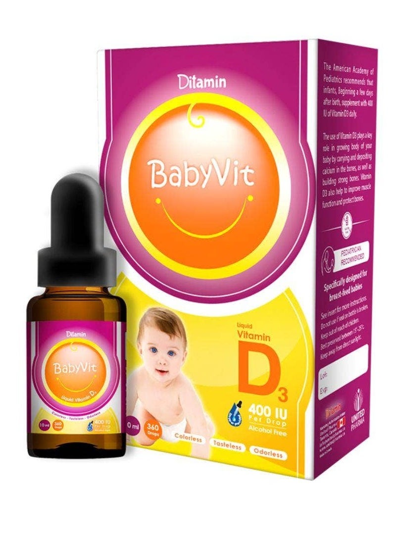 Ditamin - BabyVit Vitamin D3 400 IU Drop 10ml - Image 1