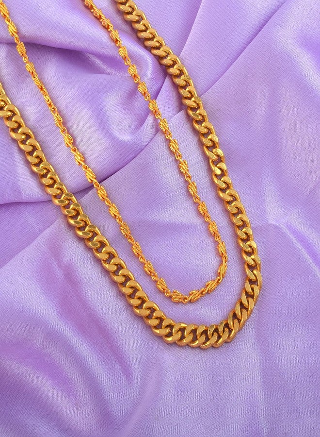 Superstore18 Brass 24KT Micron One Gram gold Chain Necklace for Men & Women | Wedding,Bridal & Engagement Jewelry(CMWR4586) - Image 5