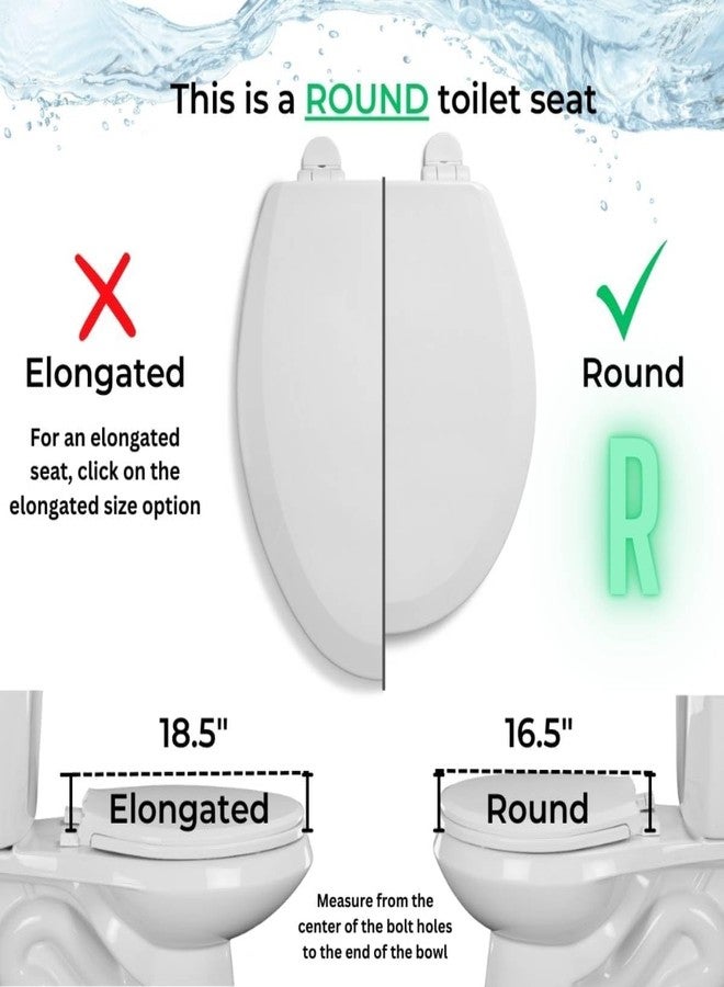 Centoco Round Toilet Seat, Residential or Light Weight Commercial, Open Front with Cover, Plastic, Made in the USA, DSAMAZ22-001, White - Image 2