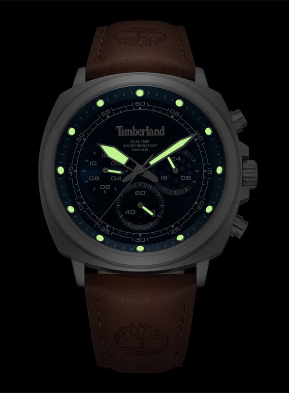 Timberland Timberland Williston Small Multifunction - Mens Watch - Blue Dial, Brown Leather Strap