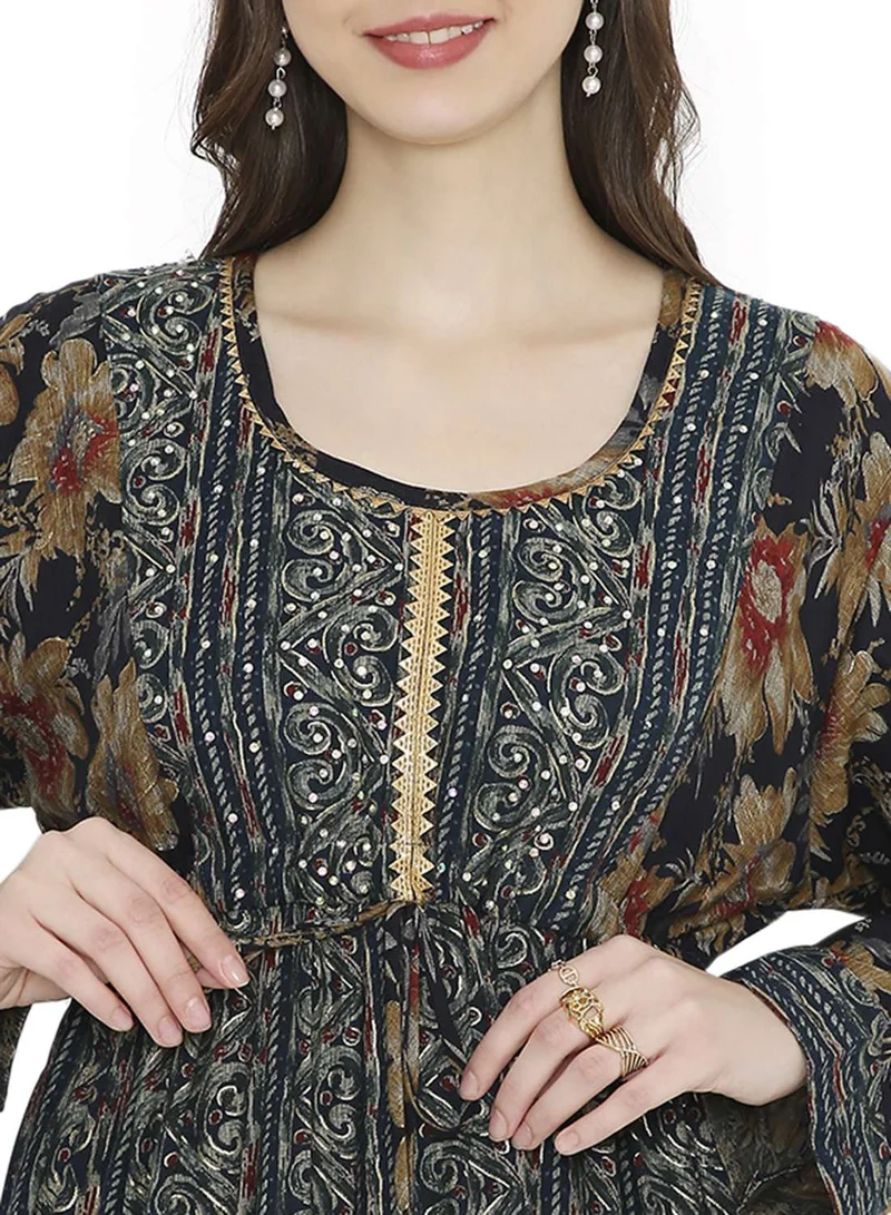 HANA & SARA STYLISH LACE EMBROIDERED AND STONE WORK ARABIC KAFTAN JALABIYA DRESSES