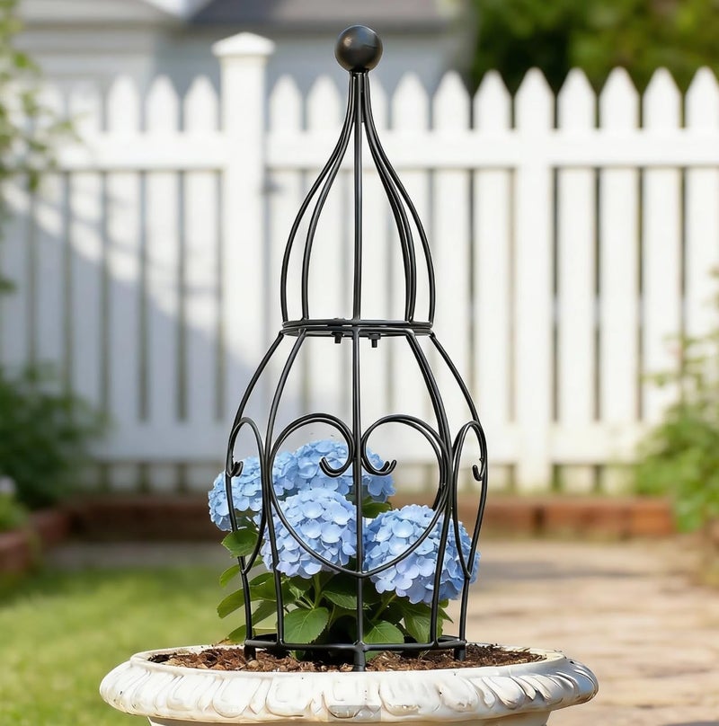 GOOOXIM 26â€ Metal Garden Obelisk Trellis for Climbing Plants - Sturdy & Stylish Support for Roses, Bougainvillea, and Potted Plants - Ideal Decorative Accent for Vertical Gardening Indoors & Outdoors - Image 1