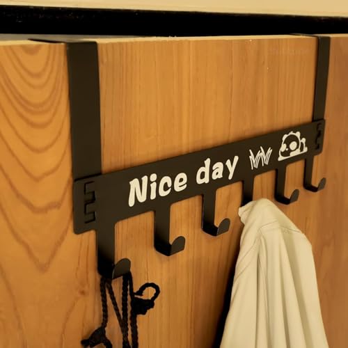 Solitude 2 Pcs Heavy Duty Carbon Steel Over Door Hanger for Cloths, Drill Free Door Hanging Hooks for Bathroom, Bedroom, Kitchen | Scarf, Coat, Towel Holder (Black) - Image 1