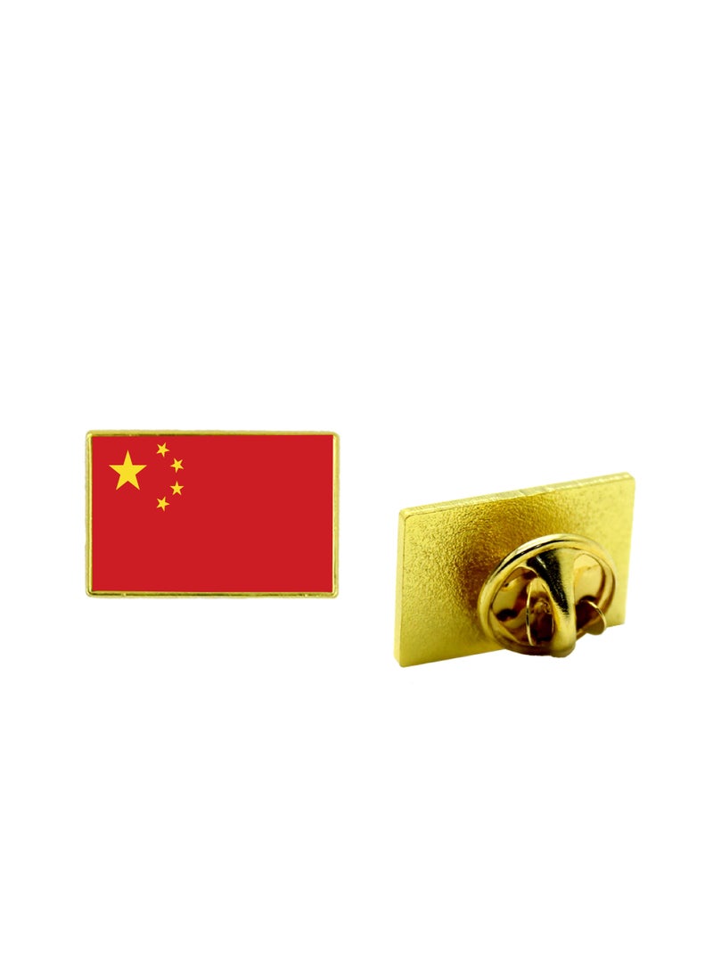 PRINTSHOP4ME China National Flag Lapel Pins and Brooch Badge to show your patriotism for China (Square Badge) - Image 1