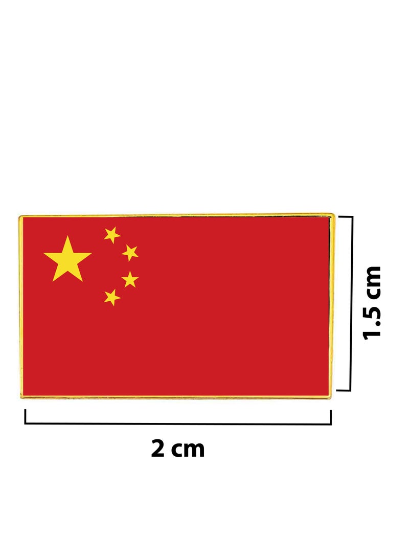 PRINTSHOP4ME China National Flag Lapel Pins and Brooch Badge to show your patriotism for China (Square Badge) - Image 2