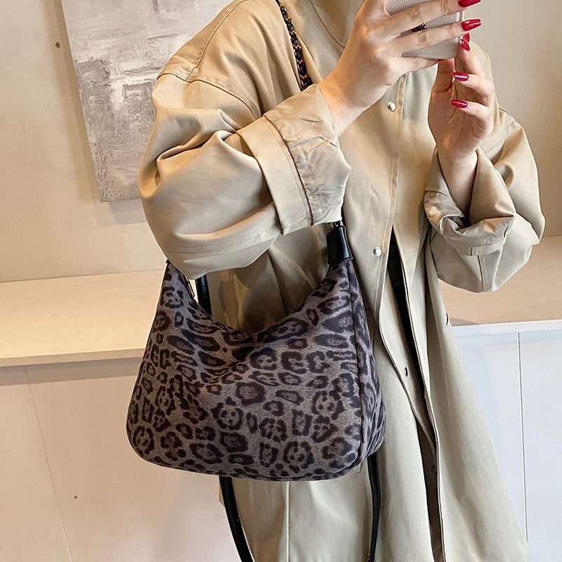 2024 Niche Design Leopard Print Fashion Commuter Shoulder Bag Autum New Large Capacity Crossbody Tote Bag Ins - Image 3