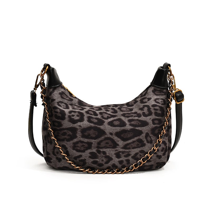 2024 Niche Design Leopard Print Fashion Commuter Shoulder Bag Autum New Large Capacity Crossbody Tote Bag Ins - Image 1
