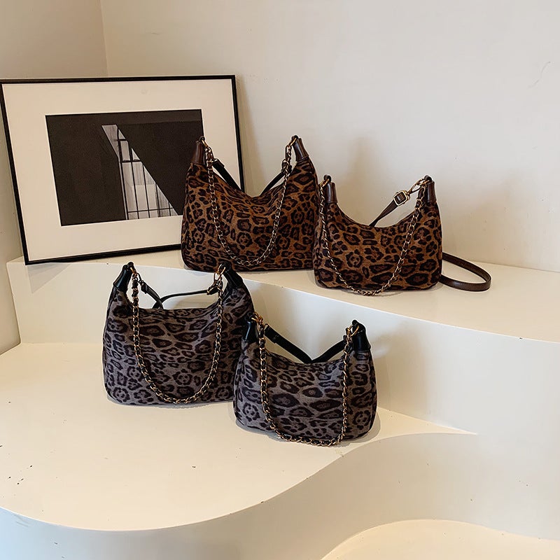 2024 Niche Design Leopard Print Fashion Commuter Shoulder Bag Autum New Large Capacity Crossbody Tote Bag Ins - Image 5
