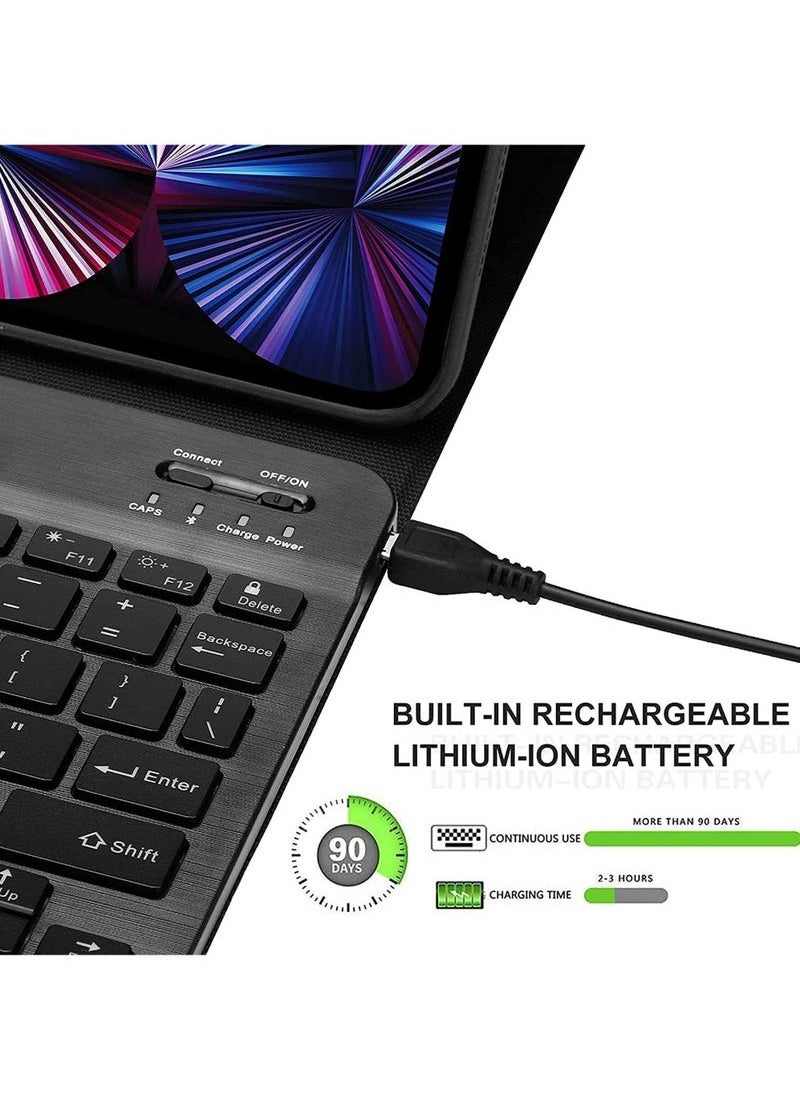 يوارب كينج - جراب لوحة مفاتيح لجهاز Samsung Galaxy Tab A9 Plus/A9+ 5G مقاس 11 بوصة موديل 2023 (SM-X210/X216/X218) جراب رفيع وخفيف الوزن مع حامل ولوحة مفاتيح لاسلكية قابلة للفصل مغناطيسيًا بتقنية البلوتوث - Image 1